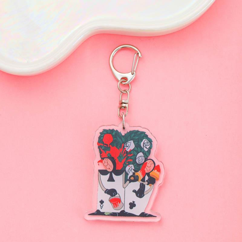 

1/27Pcs Disney Alice in Wonderland Cheshire cat Acrylic Keychain Cute Backpack Pendant Funny Bag Charms Accessories Decoration 5cm