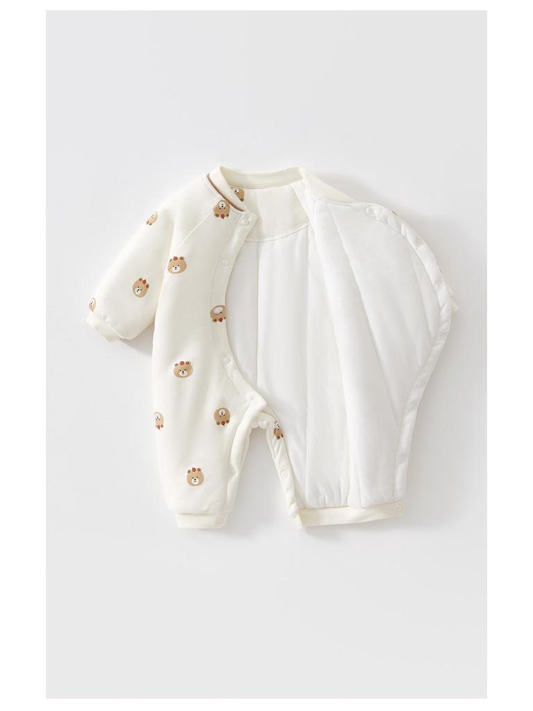 150g Quilted Cotton Baby Bodysuit - Thick, Class A, Autumn/Winter Newborn Homewear