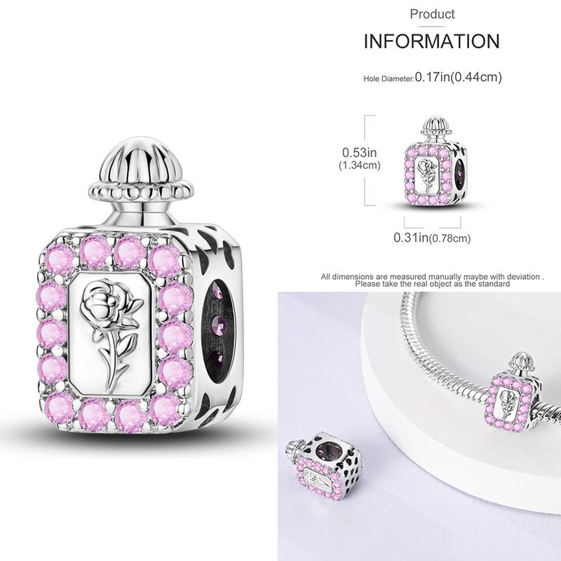 92 Style Charms Platacopper Pink Perfume Luminous Firefly Tarot Card Beads Fit Original Bracelet Women Diy Jewelry