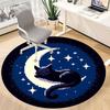 1 Stück Mond Katze Büro Runder Teppich, Matte Geeignet Für Büro, Unter Bürostühlen Schlafzimmer Wohnzimmer Heimdekoration, Raumdeko