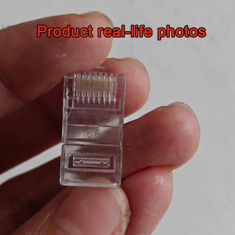 50 Stück RJ45 Stecker Stecker Netzwerk Ungeschirmt RJ45 Perforierter Kristallkopf Netzwerkkabel