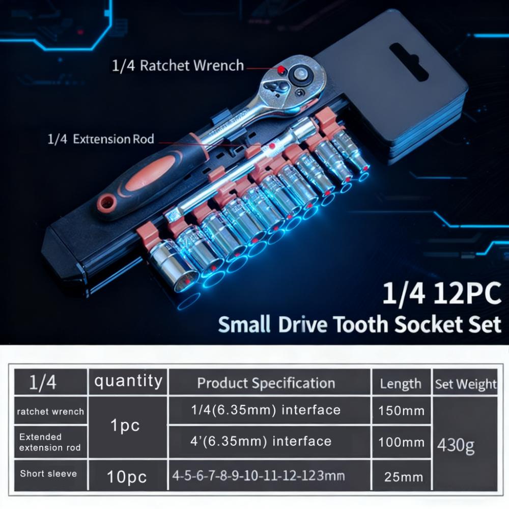 

Multi functional auto repair tool, ratchet, quick socket wrench, car mounted, car, motorcycle, bicycle tool set repair