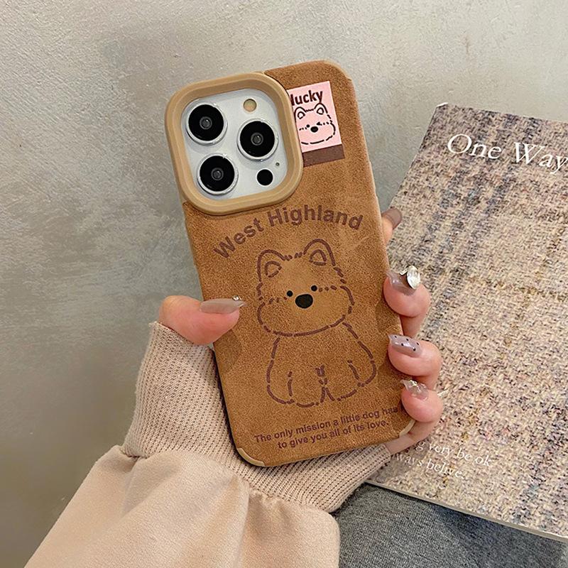 

Милый West Highlands подходит для Apple 16promax Чехол для мобильного телефона Iphone15/14 Wool Ball Leather 13/xmax Apple XS