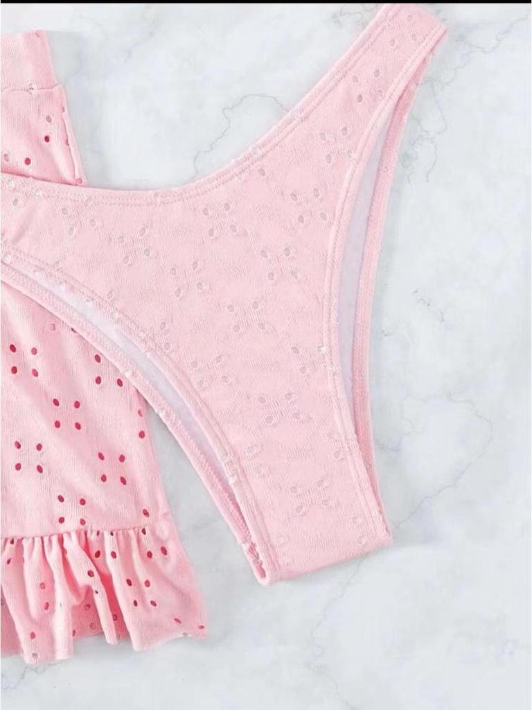 2024 Women's Three-Piece Beach Bikini & Dress - Conservative European & American Style