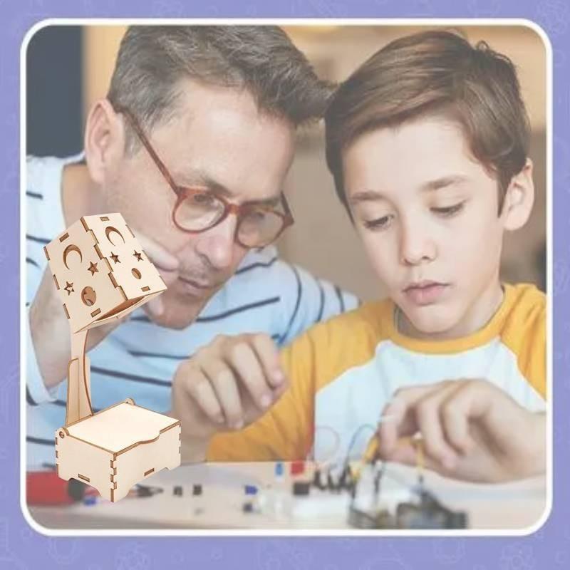 Elementary Diy Science Desk Lamp Children's Small Experiment Illuminating Night Light Wooden Educational Model Wholesale