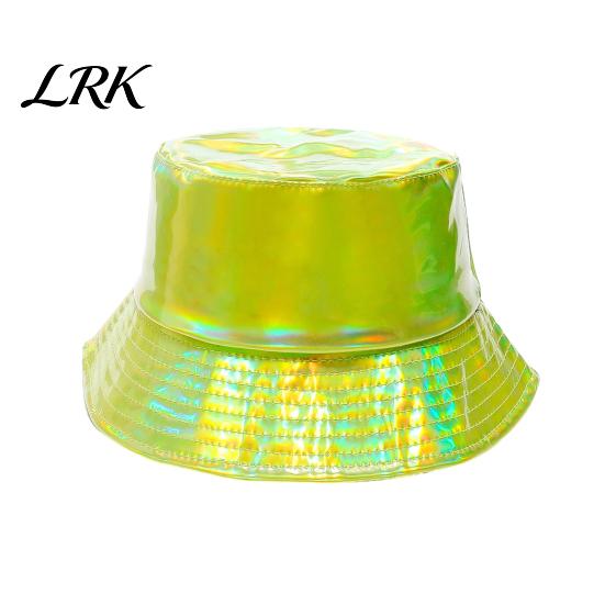 Three-dimensional Bucket Hat Hat, Three-Dimensional Wide Brim Fisherman Waterproof Imitation Leather Cool Metallic Deep Barrel Shine Sun Stage