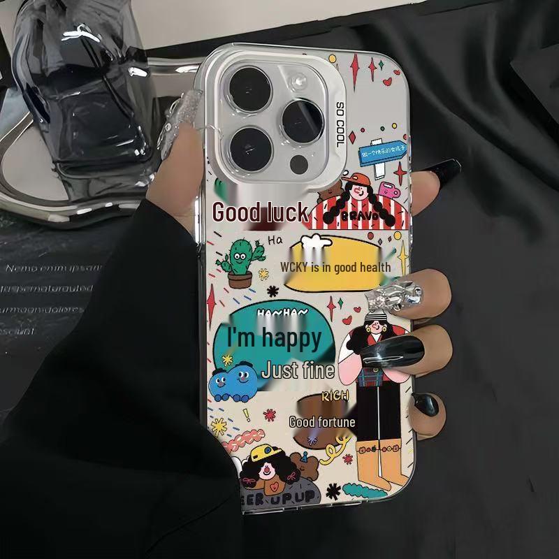 Happy Just Be Energetic iPhone Case for Apple Pro Max - Compatible with iPhone 14/15/16/17; European & American Designs