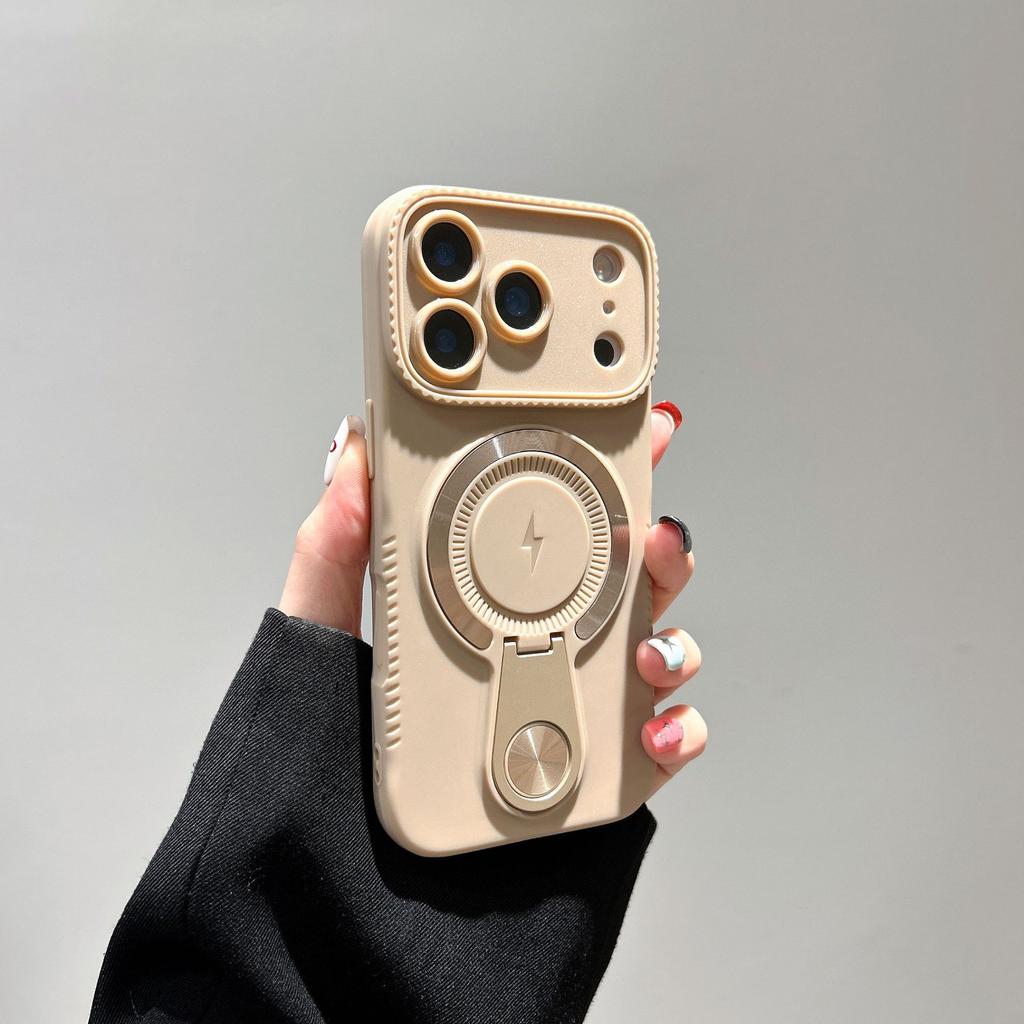 Applicable to iPhone17Pro mobile phone case magnetic suction bracket Apple 16Pro soft case 15 all-inclusive anti-drop 14 protective case