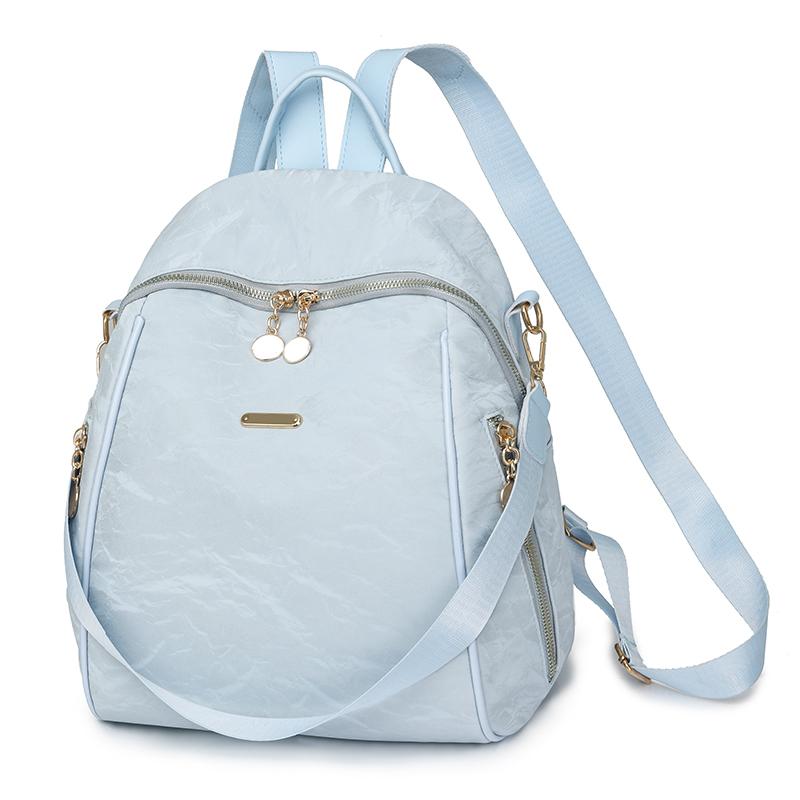 Einfarbiger PU-Rucksack für Damen, Reisetasche, Schultasche