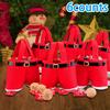 2/6pcs Santa Claus Pants Gift Bags with Golden Buckle Closure , Open Legs & Hanging Loop - Reusable Christmas Party Decorations,