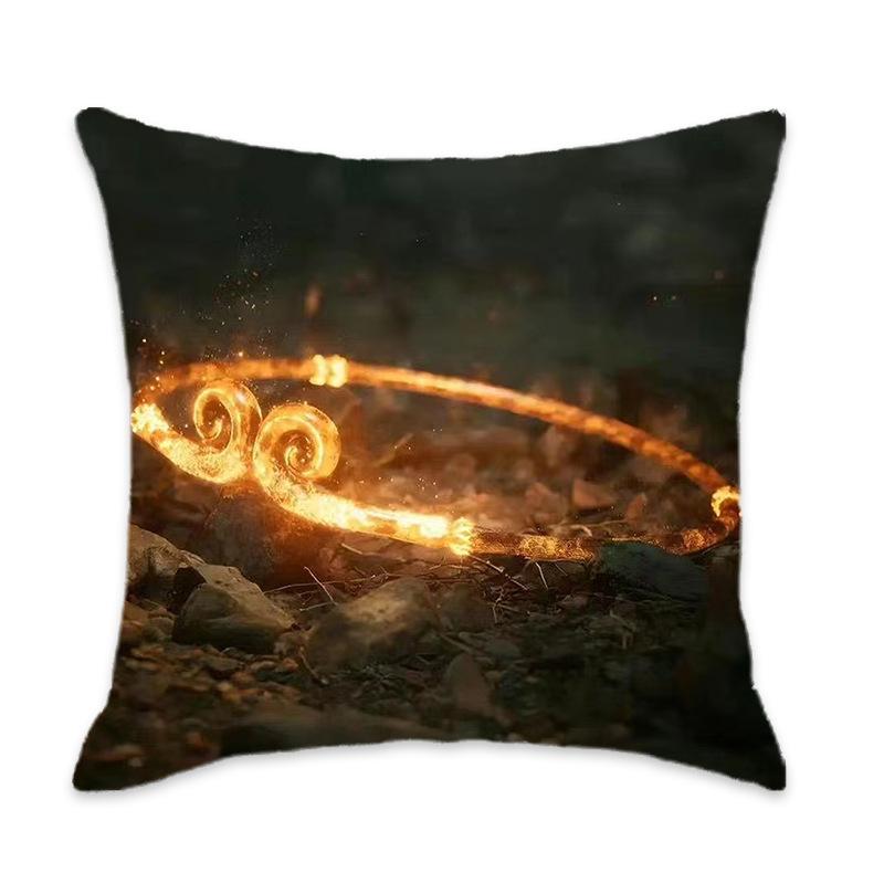 

New Black Myth Wukong Series Pillows Comfortable and Soft Car Home Bedroom Bedside Pillow Cushions linen-45x45cm double-sided [without pillow core]