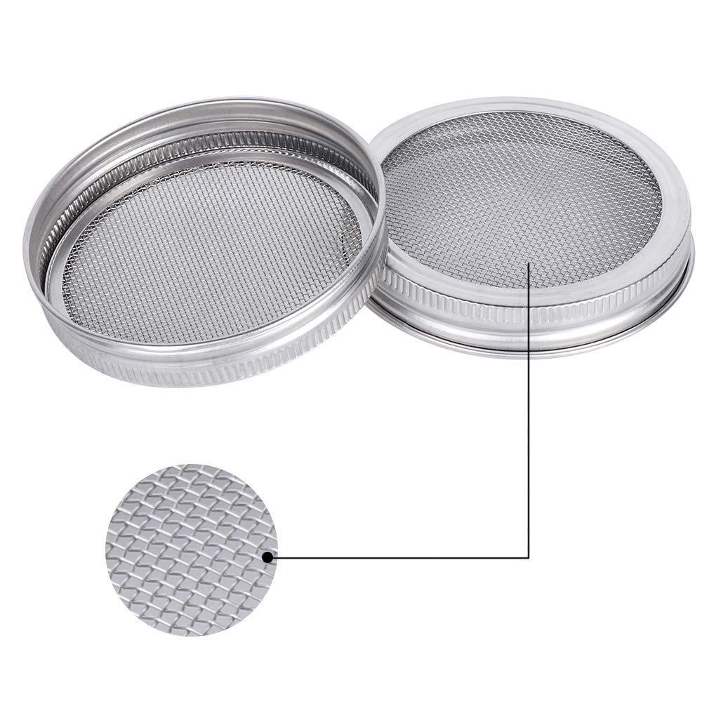 

Mason Jar Sprouting Lid Set: 70mm & 86mm 304 Stainless Steel Lids with Mesh Holder