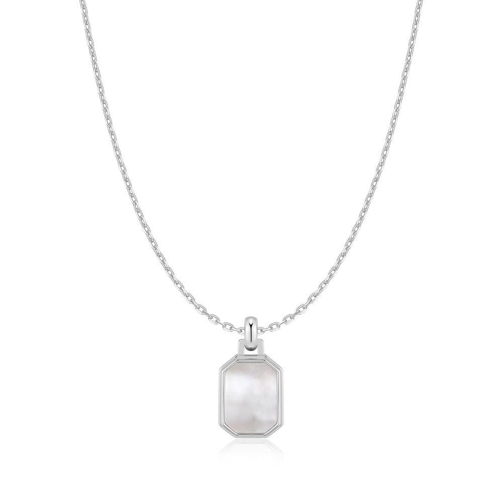 Ania Haie Silver Square Mother-Of-Pearl 925 Silver Necklace N072-02H
