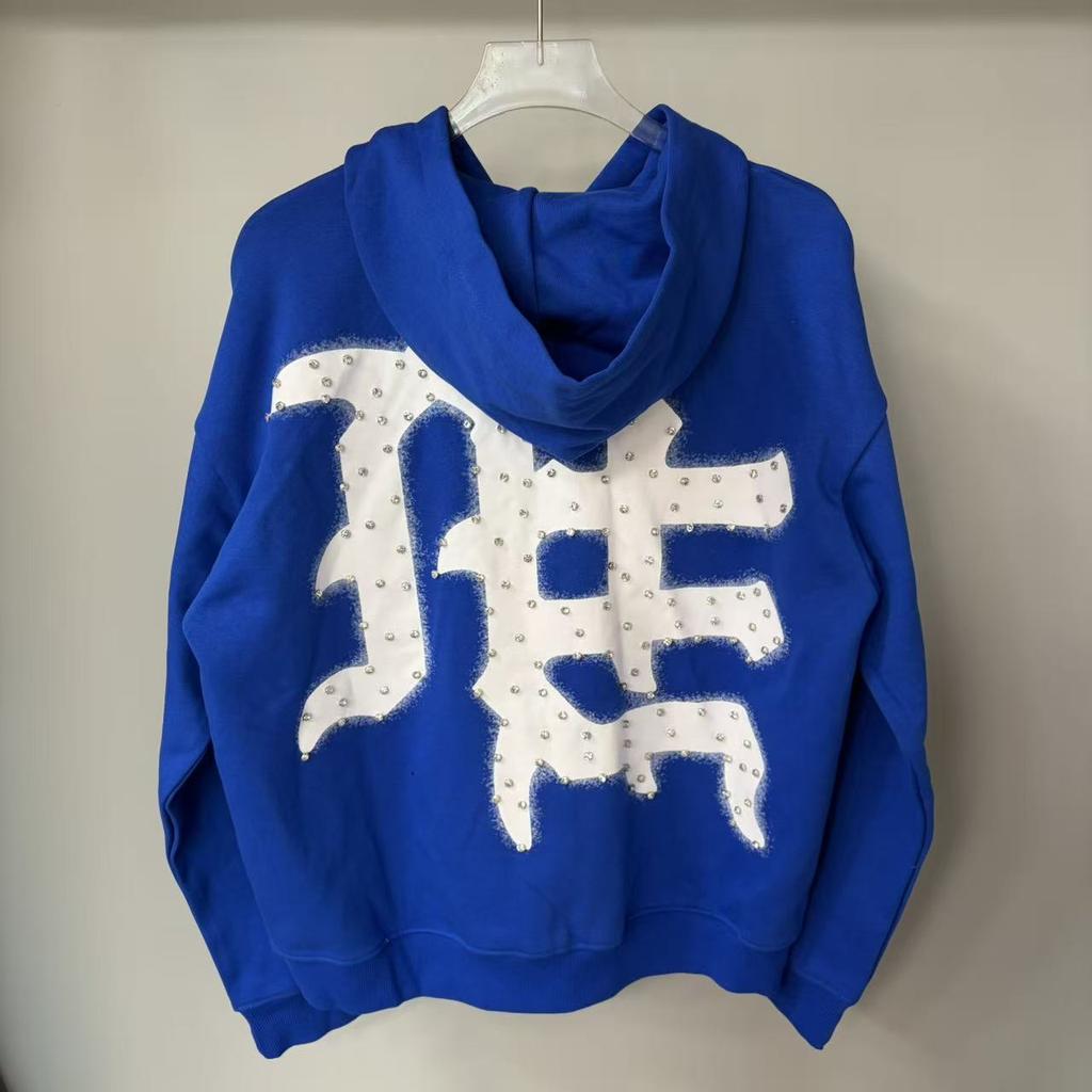 Tendenza beauty transfrontaliera MIXED EMOTION stampa con cerniera a lettera retrò felpa casual versatile unisex