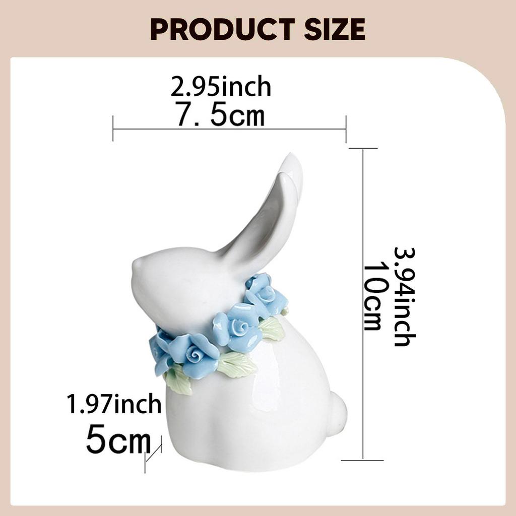 Rabbit Statue, Collection, Cute, Sculpture, Bunny Figurine Desktop Decoration for Table Living Room Indoor Home Decor