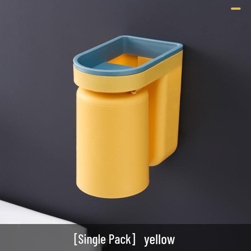 Wall-Mounted Toothbrush & Mouthwash Holder Set with Cup - Punch-Free Bathroom Storage Box