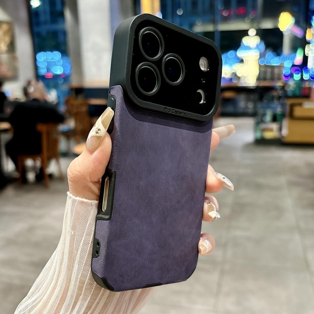 Vintage Suede Fur Bumper Armor Case for iPhone 17 Air 16 15 14 13 12 Pro Max 11 Plus 17Pro X XS XR 8Plus Commercial Soft Cover