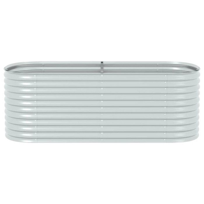 Jardinière - vidaXL - 240x80x81 cm - Acier galvanisé - Argenté - Rectangulaire