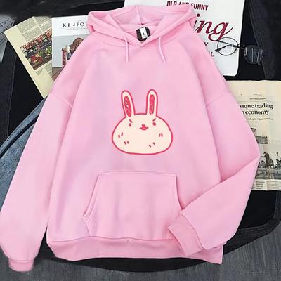 Omori Hoddie Kawaii Pink Bunny Printing Hoodies Man Woman Harajuku Sweatshirts Pocket Fashion Pullovers Large Clothes