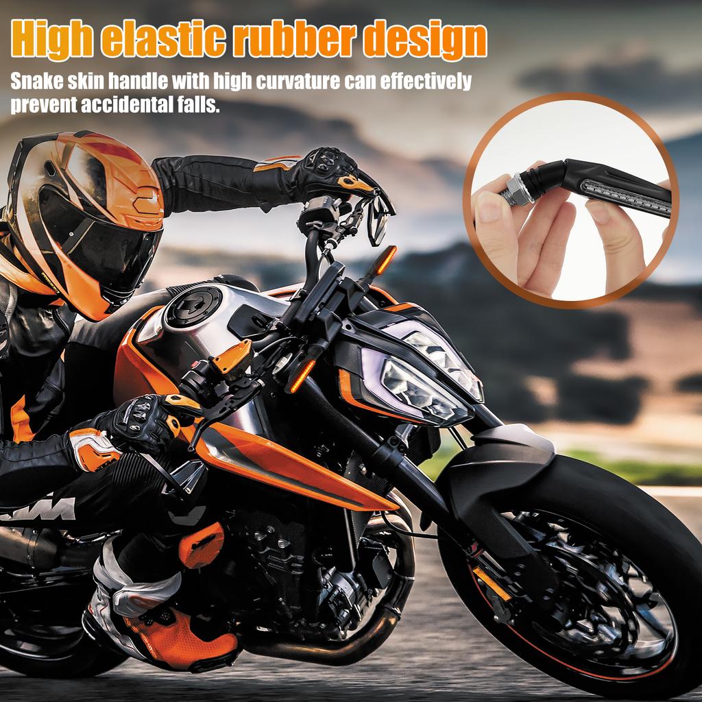 4Pcs Motorcycle Turn Signal Light Universal 12LED Front Rear Flowing Turn Lights Professional Sequential Indicator Running Lamp