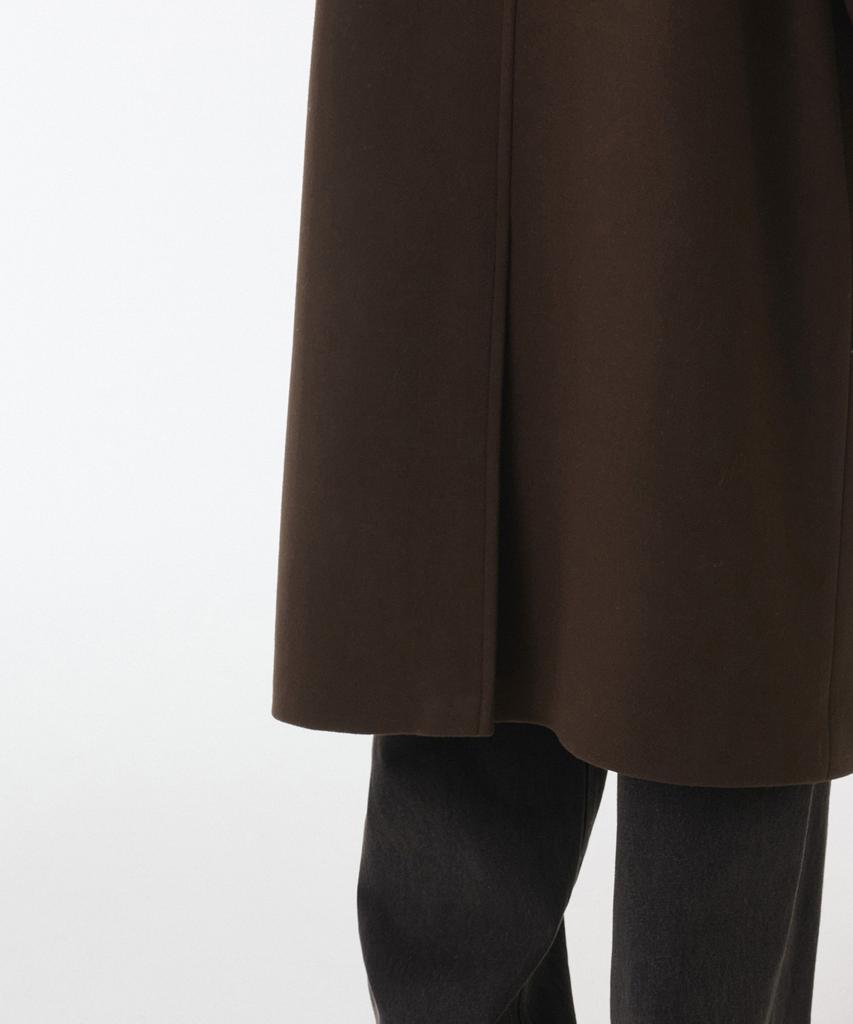 Musinsa Standard Cashmere Blend Oversized Balmacaan Coat [Baroque Brown]