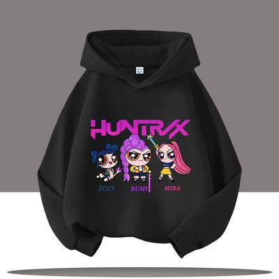 2025 Brandneuer Hip Hop KPop Dämonenjäger Hoodie Mode Mädchen Trend Koreanischer Stil Langärmlig Warm Kinder Street Sportbekleidung