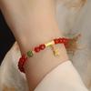 Simple Natural Agate Transfer Bead Bracelet Elastic Bracelet Fashion Women Daily Jewelry Lucky Gift