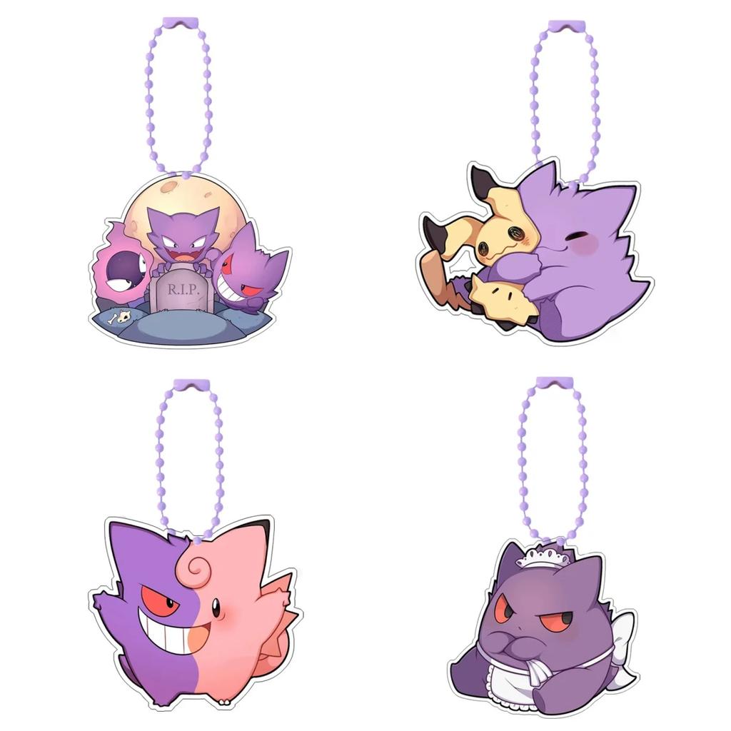 Pokemon Gengar Jigglypuff Gengar Mimikyu Self-Control Acrylic Cartoon Key Buckle Pendant Anime Classics Game Collection Toys