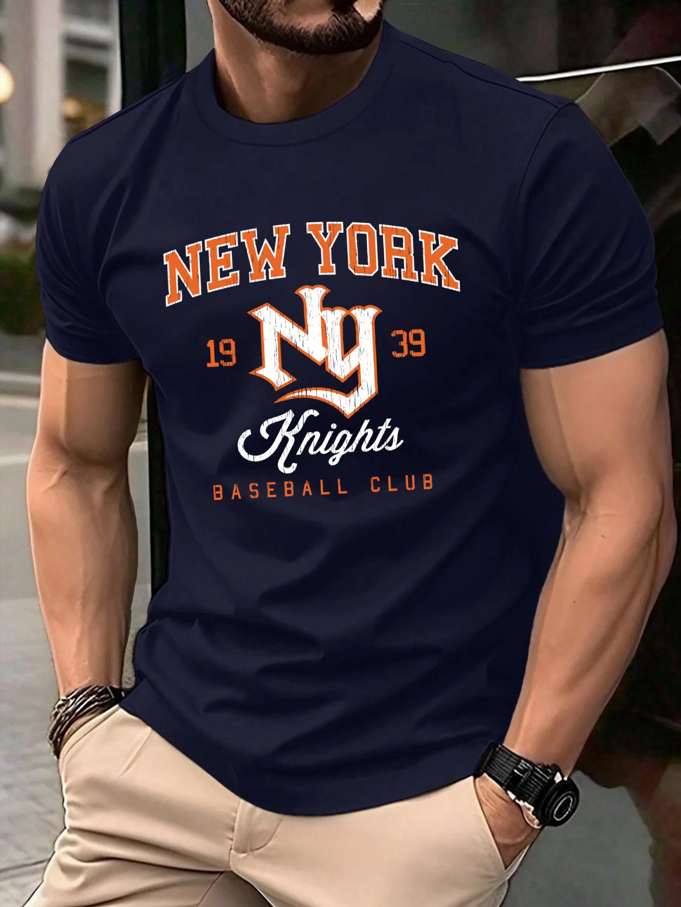 

New York Baseball Club Printed TShirt Men Soft AllMatch T Shirts Cotton Casual Clothing Crewneck Oversize Man Short Sleeve 4XL