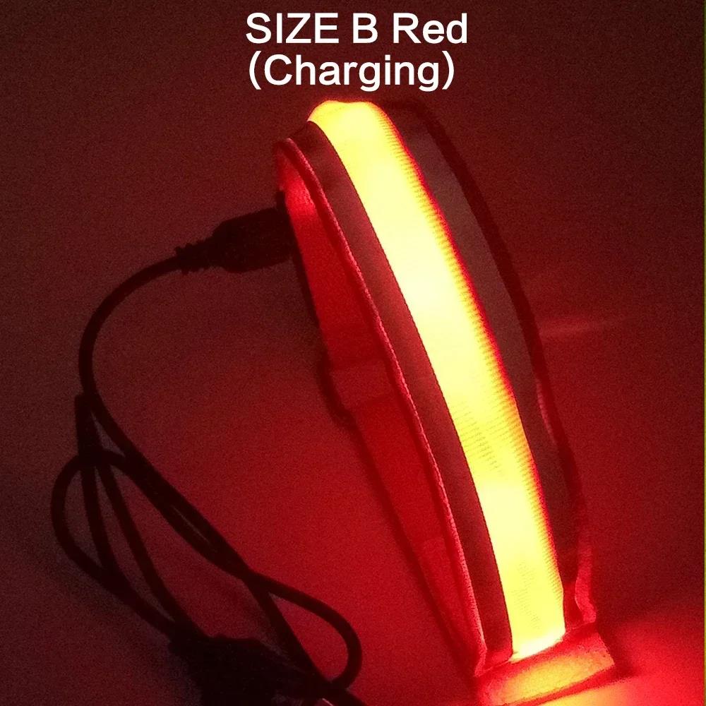 Outdoor Sports Night Running Armband - USB Rechargeable LED Light Reflective Safety Wristband for Cycling and Running