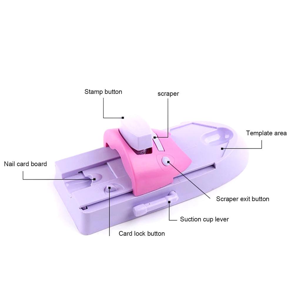 Nail Art DIY Printer Printing Manicure Machine with 6 Metal Pattern Plates Nail Art Tool