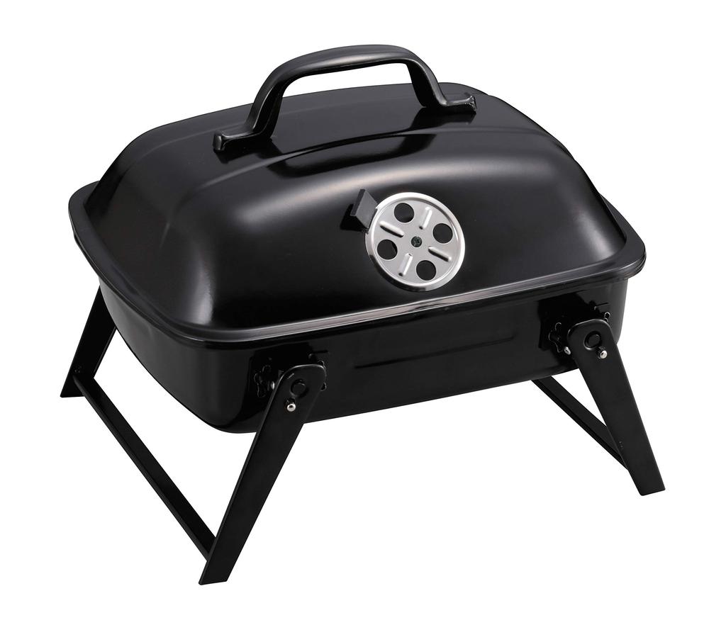 Captain Stag BBQ Stove, Grill, Oven, Fire Pit, BBQ Smoke Oven Grill, Mini, with Lid, Black, UG-61