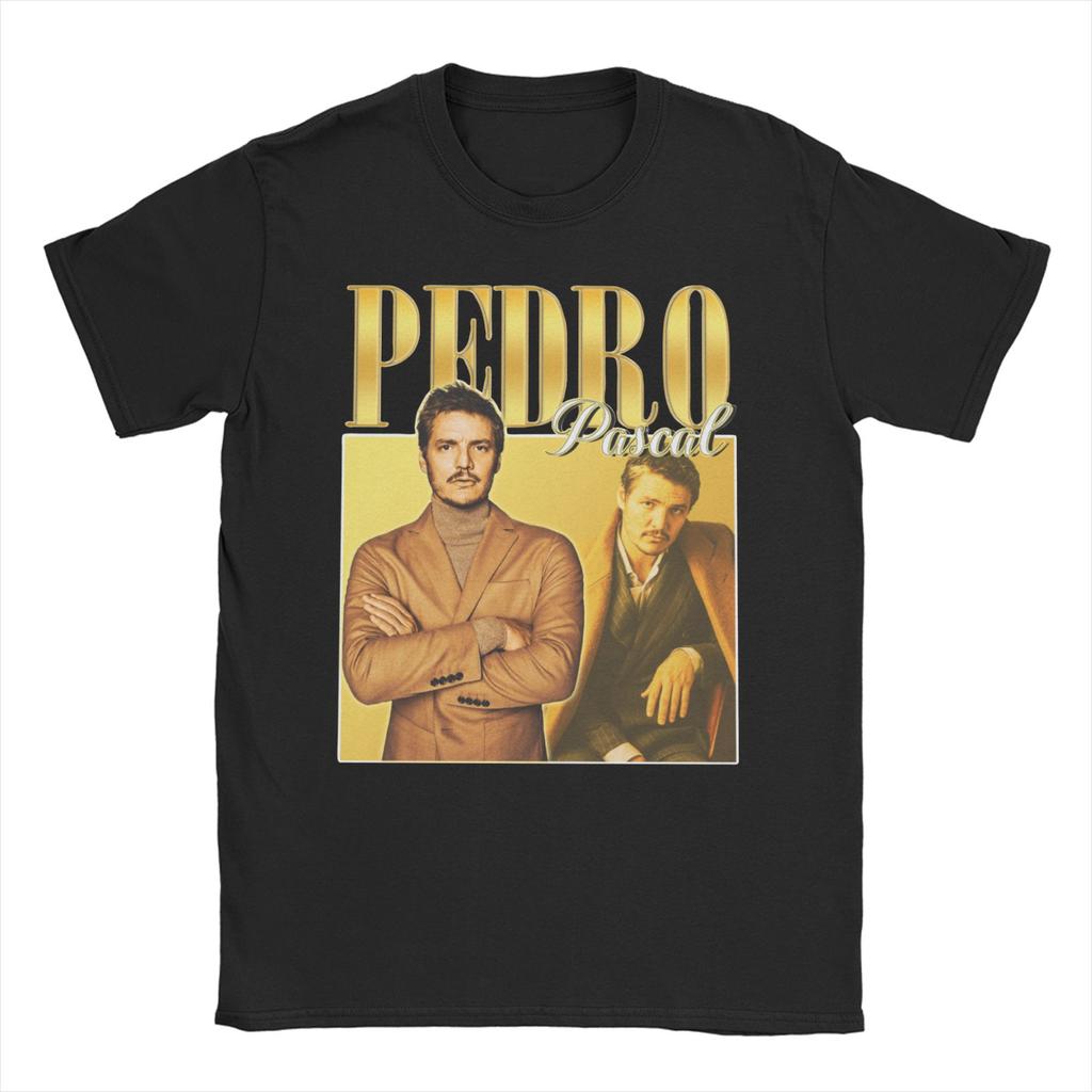 2026 Herren Damen Pedro Pascal T-Shirt Lustiger Schauspieler Vintage 90er Reine Baumwolle Oberteile Mode Kurzarm Rundhals T-Shirts Neue T-Shirts