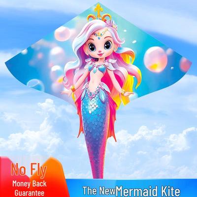 Weifang Mermaid Kite for Kids & Adults – Easy-Fly Cartoon Design with Line Reel