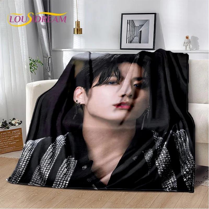 3D Kpop Jeon Jung Kook Jk JIMIN Star Blanket,Soft Throw Blanket for Home Bedroom Bed Sofa Picnic Travel Office Cover Child Gift