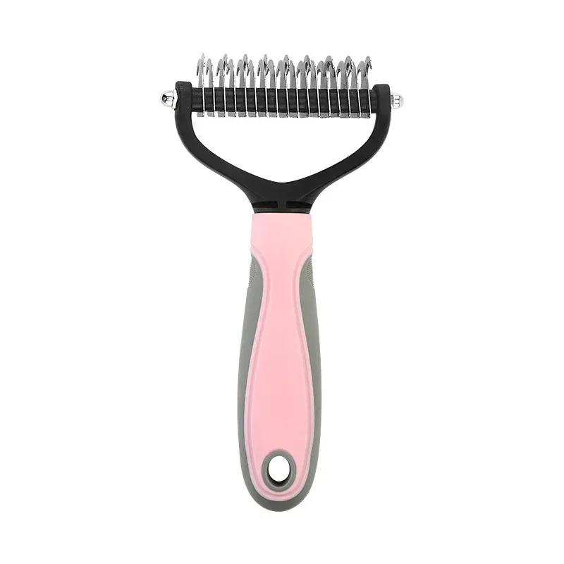 Pet Grooming Brush Stainless Steel Double-Sided Dog Hair Removal Brush Cat Hair Removal Comb Multi-Function Pet Grooming Tool