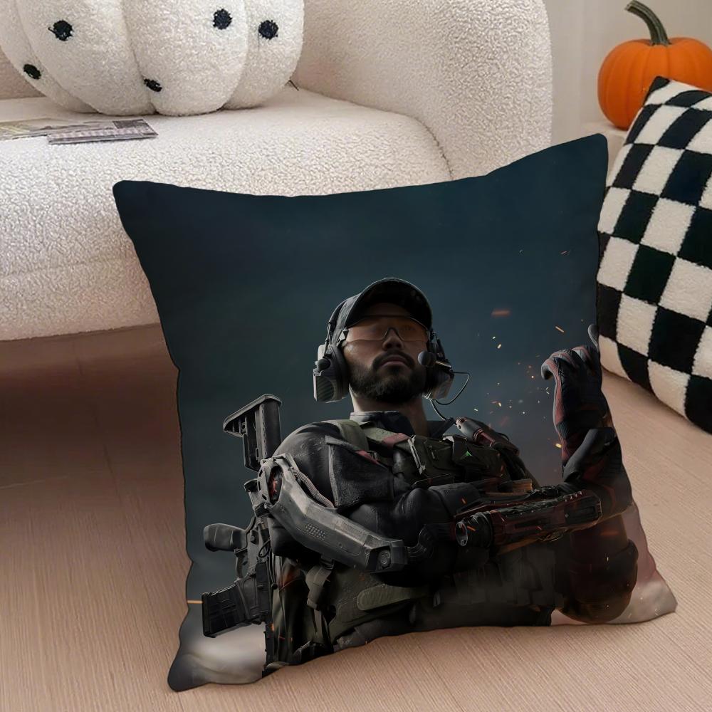 Cool Tactical Chinese Game D-Delta Force Cushion Cover Throw Pillow Cover Hidden Button Durable Polyester Chair Cushion