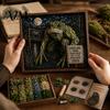 Zestaw do Artystycznego Wciskania Tkanin 3D DIY, Kreatywny Zestaw Rękodzieła, Projekty Leśne Fantasy Zwierzęta Zestaw do Prasowania dla Dorosłych Początkujących,