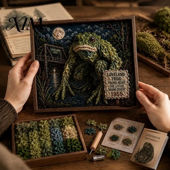 Zestaw do Artystycznego Wciskania Tkanin 3D DIY, Kreatywny Zestaw Rękodzieła, Projekty Leśne Fantasy Zwierzęta Zestaw do Prasowania dla Dorosłych Początkujących,