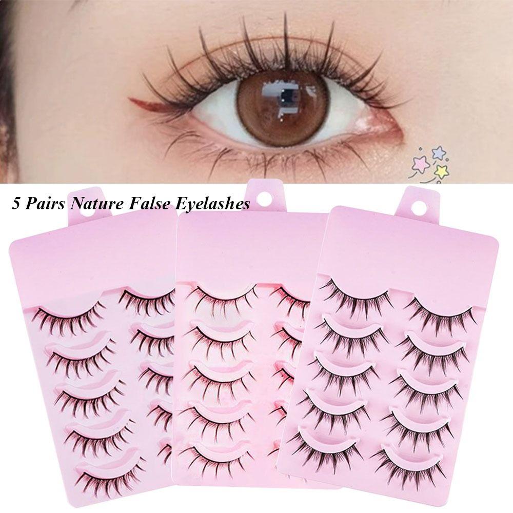 5 perechi de gene manga naturale coada de pește gene negru anime gene false de înaltă calitate