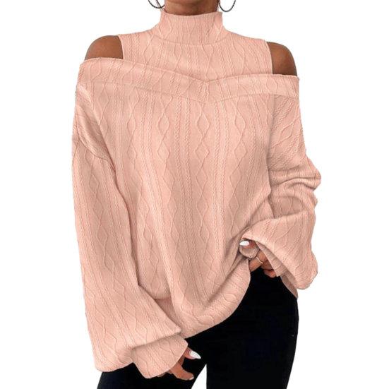high neck off shoulder top