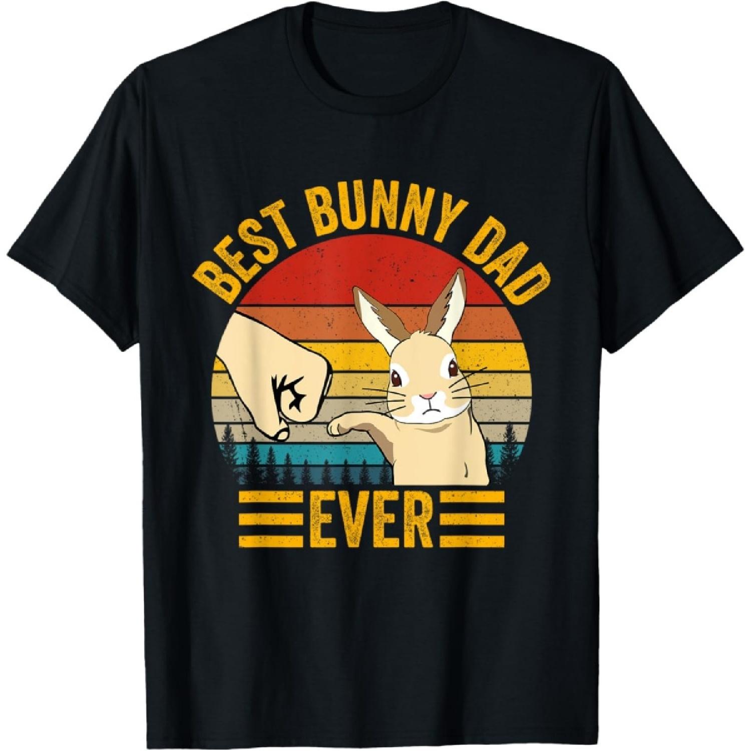 Best Bunny Dad Ever Rabbit Lover Father Pet Rabbit T-Shirt S