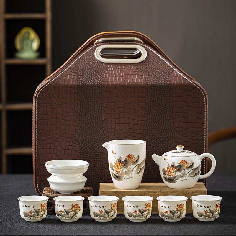 JANLA Mutton Fat Jade Travel Tea Set