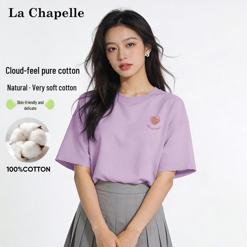 

La Chapelle Women s Heart Print Short Sleeve T-Shirt S