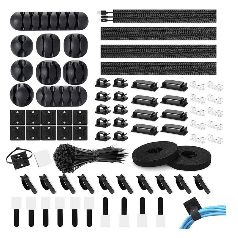 

Aug. 173 Pcs Cable Management Organizer Kit, Adhesive Cable Clips Holder,Cable Ties,Adhesive Wall Cable Tie,Fasten Cable Ties чорний