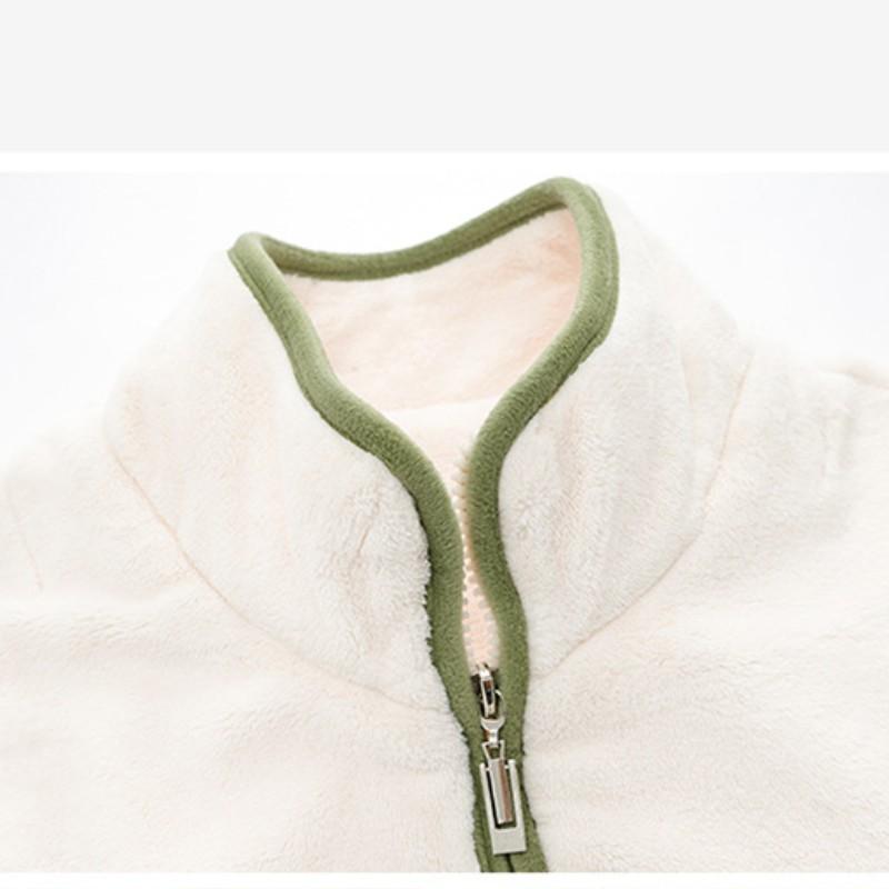 Осенне-зимние коралловые бархатные пижамы на молнии — фото 8