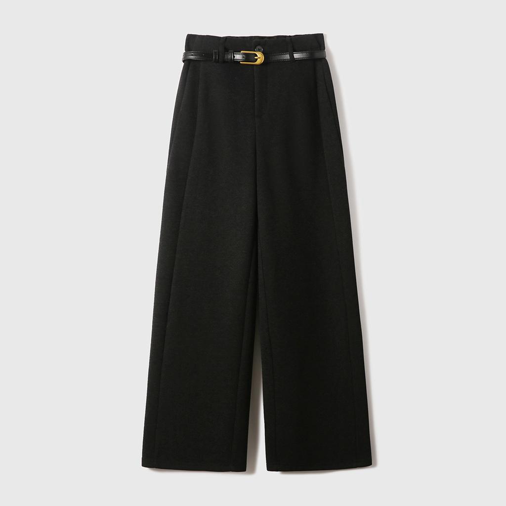 Free Pants In Winter Style and Texture Casual Slim Casual Pants with Belt