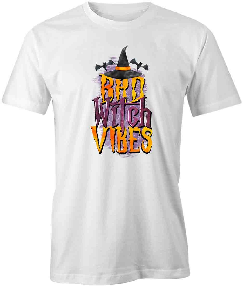 BAD WITCH VIBES TShirt Tee Short-Sleeved Cotton FALL HALLOWEEN CLOTHING S1WCA518 S