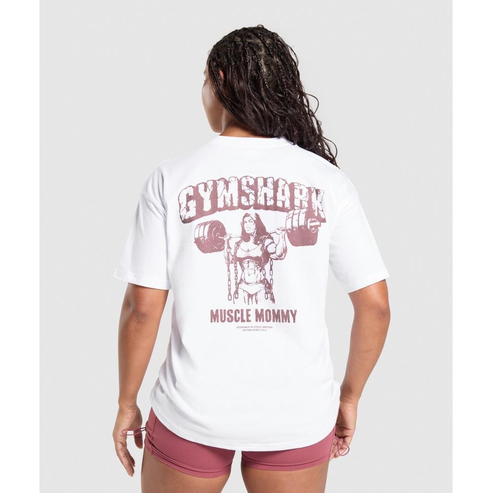 

Gymshark Футболка с принтом GriTTy Muscle Mommy белая B3b1k Wb57 L