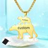 Customized Name Text Date Size Polar Bear Necklace Stainless Steel Animal Polar Bear Sweater Chain Fashion Mother's Day Gift